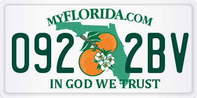 FL license plate 0922BV