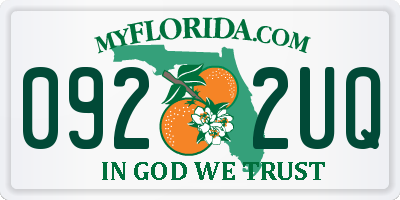 FL license plate 0922UQ