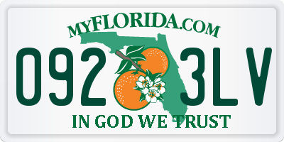 FL license plate 0923LV