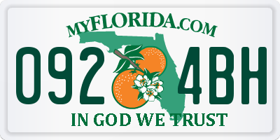 FL license plate 0924BH