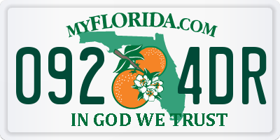 FL license plate 0924DR