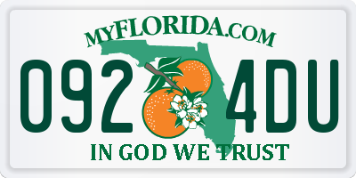 FL license plate 0924DU