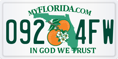 FL license plate 0924FW