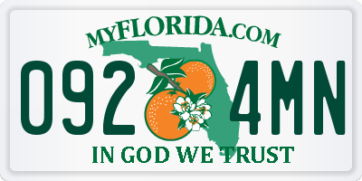 FL license plate 0924MN