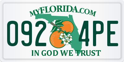 FL license plate 0924PE