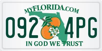 FL license plate 0924PG