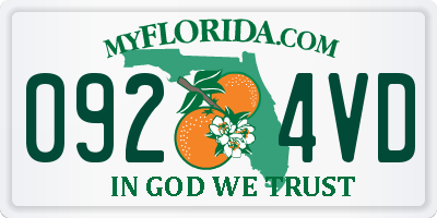 FL license plate 0924VD