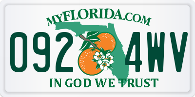 FL license plate 0924WV