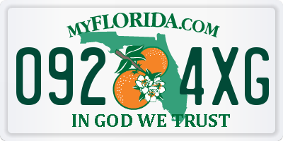 FL license plate 0924XG