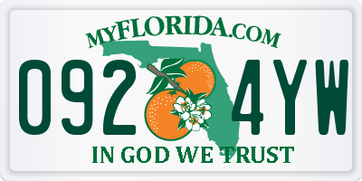 FL license plate 0924YW