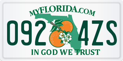 FL license plate 0924ZS