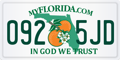 FL license plate 0925JD