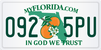 FL license plate 0925PU