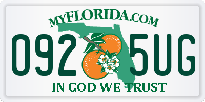 FL license plate 0925UG