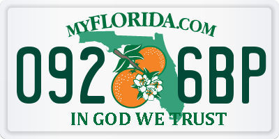 FL license plate 0926BP