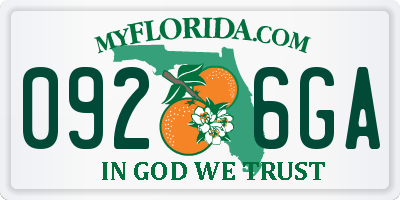 FL license plate 0926GA
