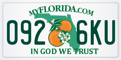 FL license plate 0926KU