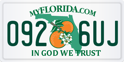FL license plate 0926UJ
