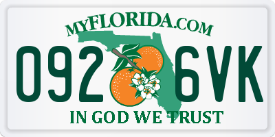 FL license plate 0926VK