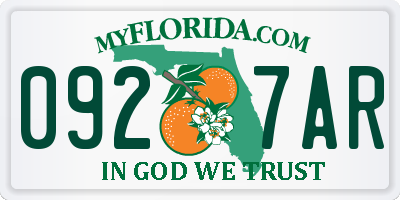 FL license plate 0927AR