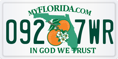 FL license plate 0927WR