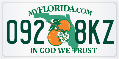 FL license plate 0928KZ