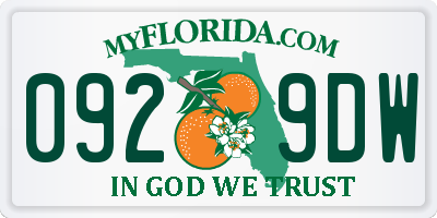 FL license plate 0929DW