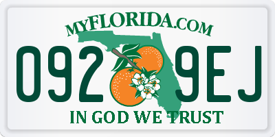 FL license plate 0929EJ