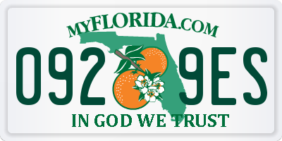 FL license plate 0929ES