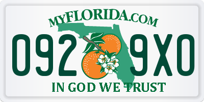 FL license plate 0929XO