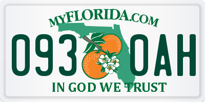 FL license plate 0930AH