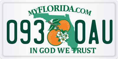 FL license plate 0930AU
