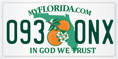 FL license plate 0930NX