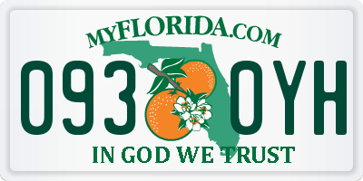 FL license plate 0930YH