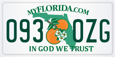 FL license plate 0930ZG