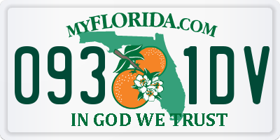 FL license plate 0931DV