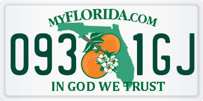 FL license plate 0931GJ