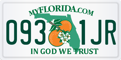 FL license plate 0931JR