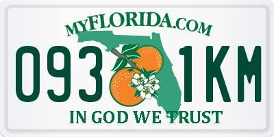FL license plate 0931KM