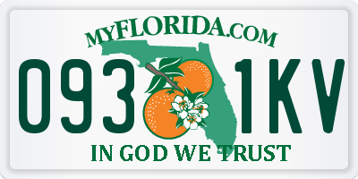 FL license plate 0931KV