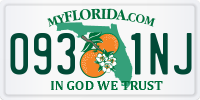 FL license plate 0931NJ