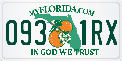 FL license plate 0931RX