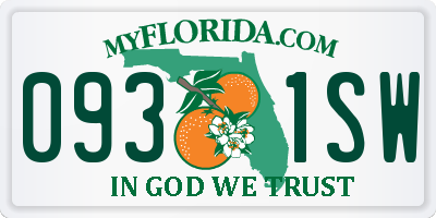 FL license plate 0931SW