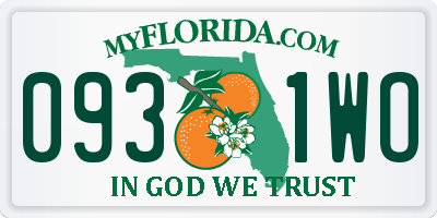 FL license plate 0931WO
