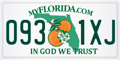 FL license plate 0931XJ