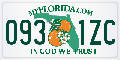 FL license plate 0931ZC