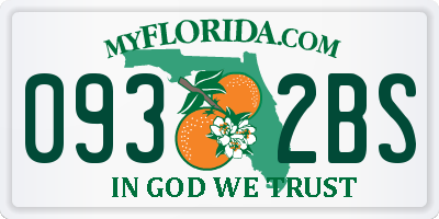 FL license plate 0932BS