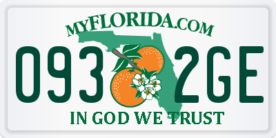 FL license plate 0932GE