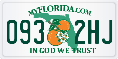 FL license plate 0932HJ