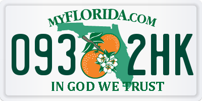 FL license plate 0932HK